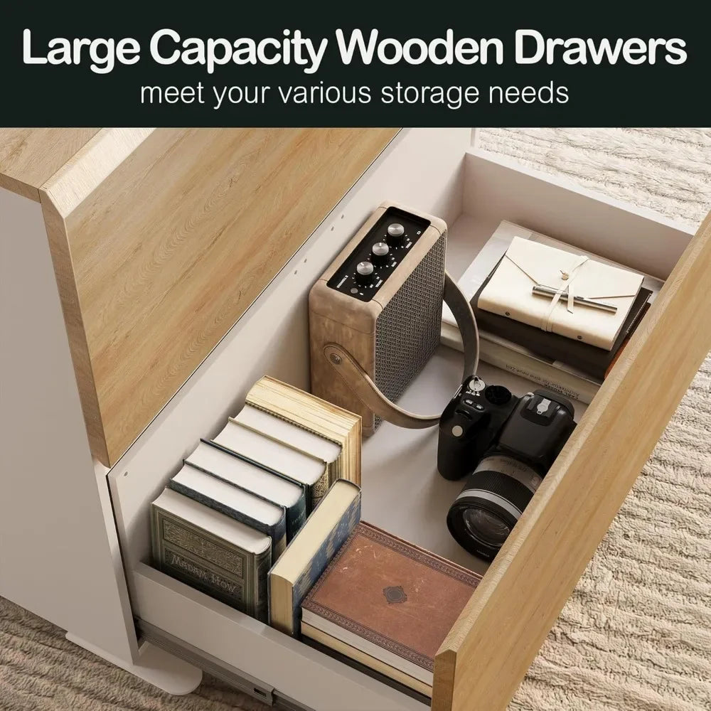 2 DRAWER LATERAL FILE CABINET- 31W x 28H WOOD FILING W/ ANTI-TILT