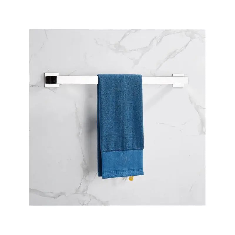 Strong Viscosity Adhesive 4-Piece Bathroom Accessories Set No Drill Silver Brushed Towel Bar Holder Rack Robe Hook Tissue