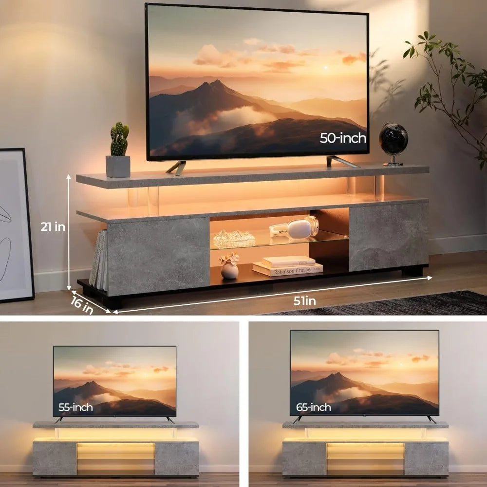 TV STAND, MODERN ENTERTAINMENT CENTER FOR 65 INCH TV