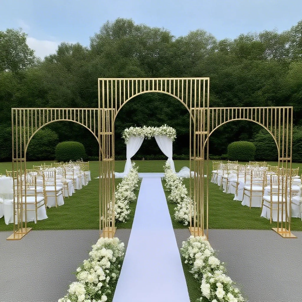 1/3pcs Gold-Plated Arch Wedding Backdrop