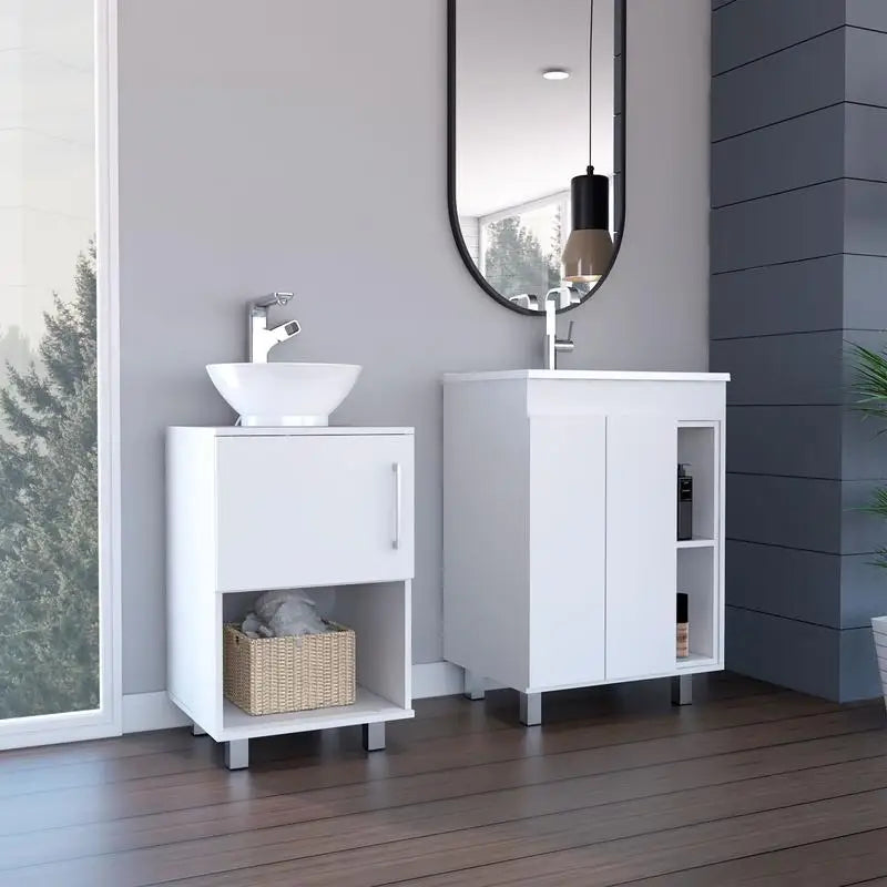 White 2-Pc Bath Set - Elegant 2-Piece Bathroom Accessory Set for Home Décor
