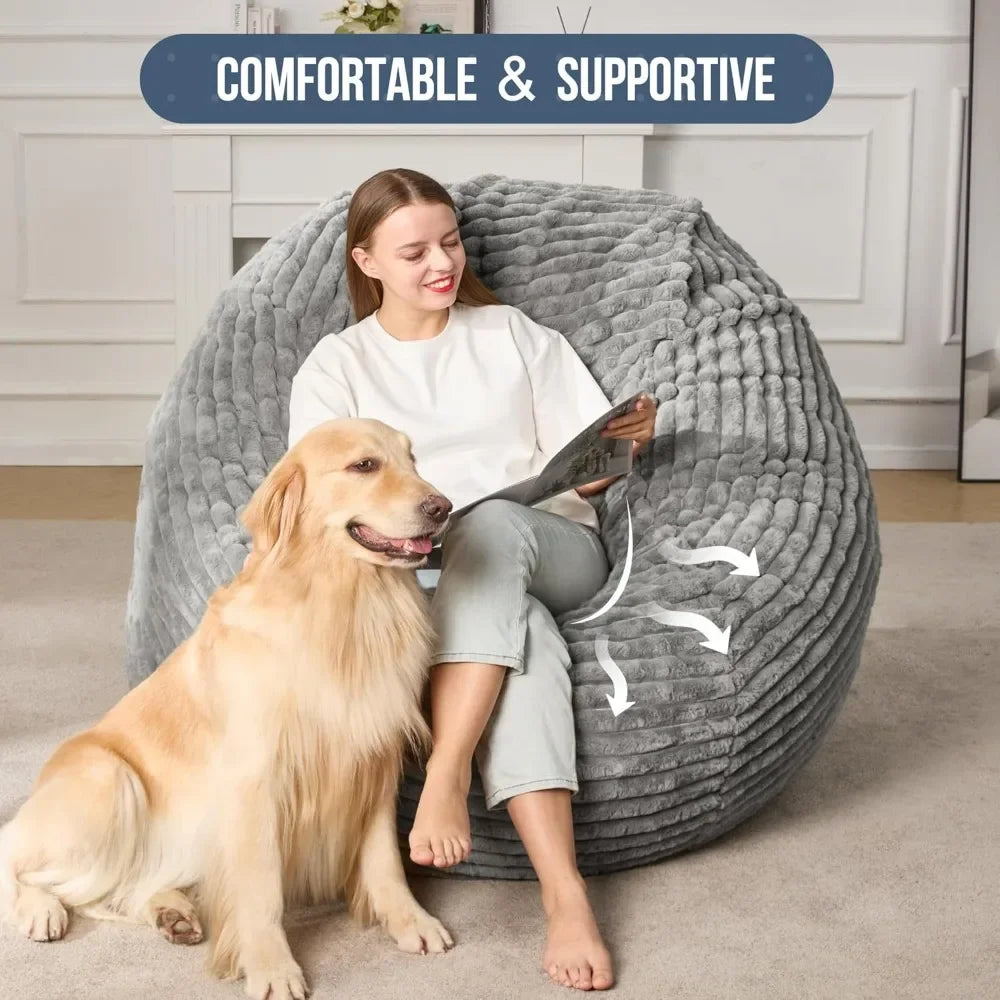 LARGE 5 FOOT LUXURIOUS BEAN BAG CHAIR