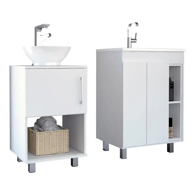 White 2-Pc Bath Set - Elegant 2-Piece Bathroom Accessory Set for Home Décor