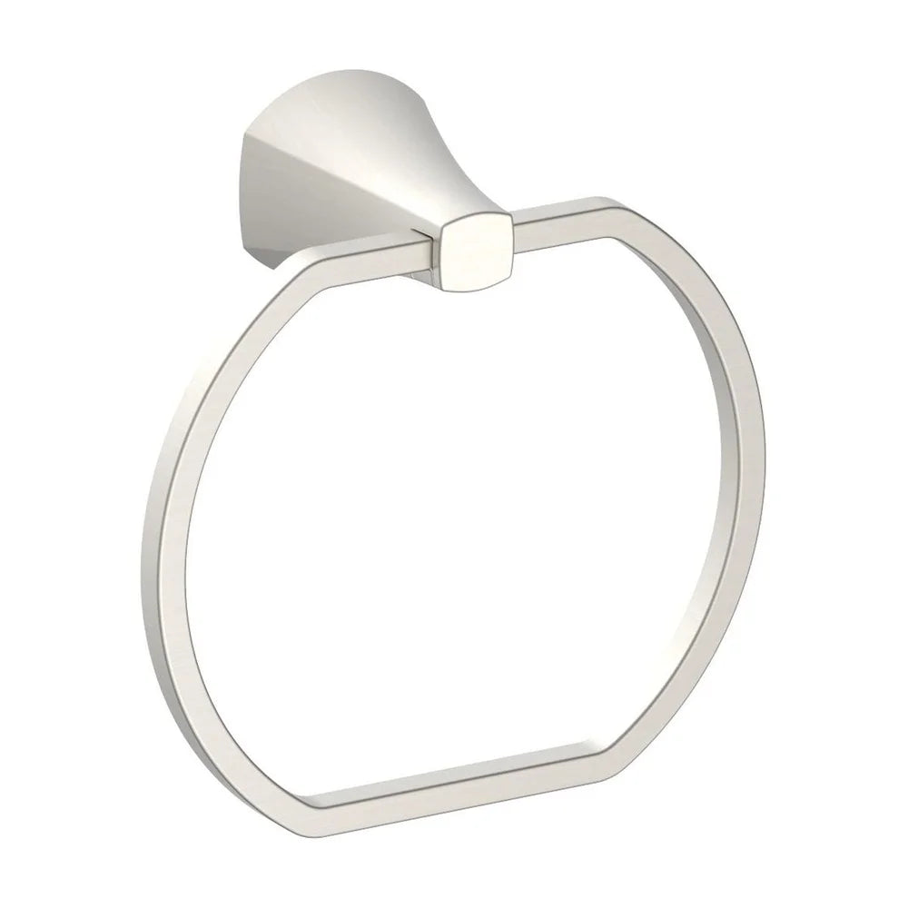 4 Pack Satin Nickel Wall Mount Towel Ring Rust Resistant Bathroom Hardware Easy Install Durable Stylish Home Accessory