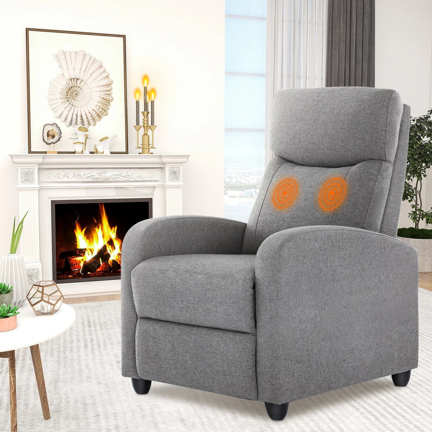 RECLINER MASSAGE CHAIR WITH SOFA FABRIC