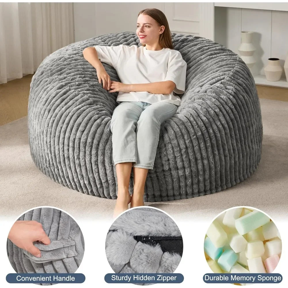 LARGE 5 FOOT LUXURIOUS BEAN BAG CHAIR