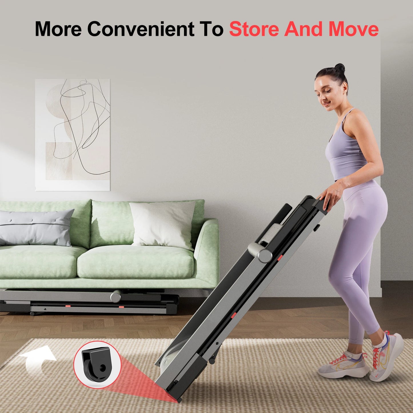 3.5HP Foldable Incline Home Treadmill 350LBS Capacity Touch Screen Smart App Data Monitoring