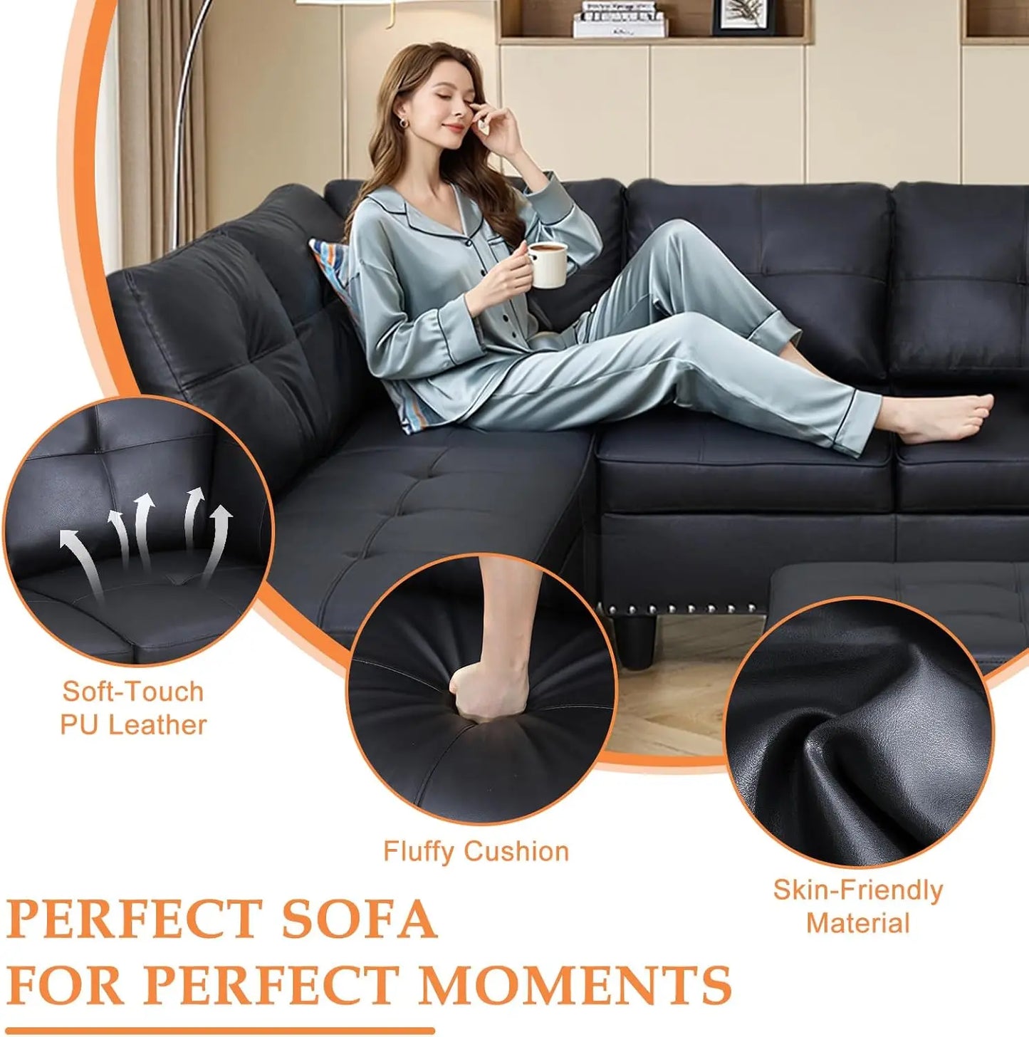 SECTIONAL SOFA COUCH 4 SEATERS