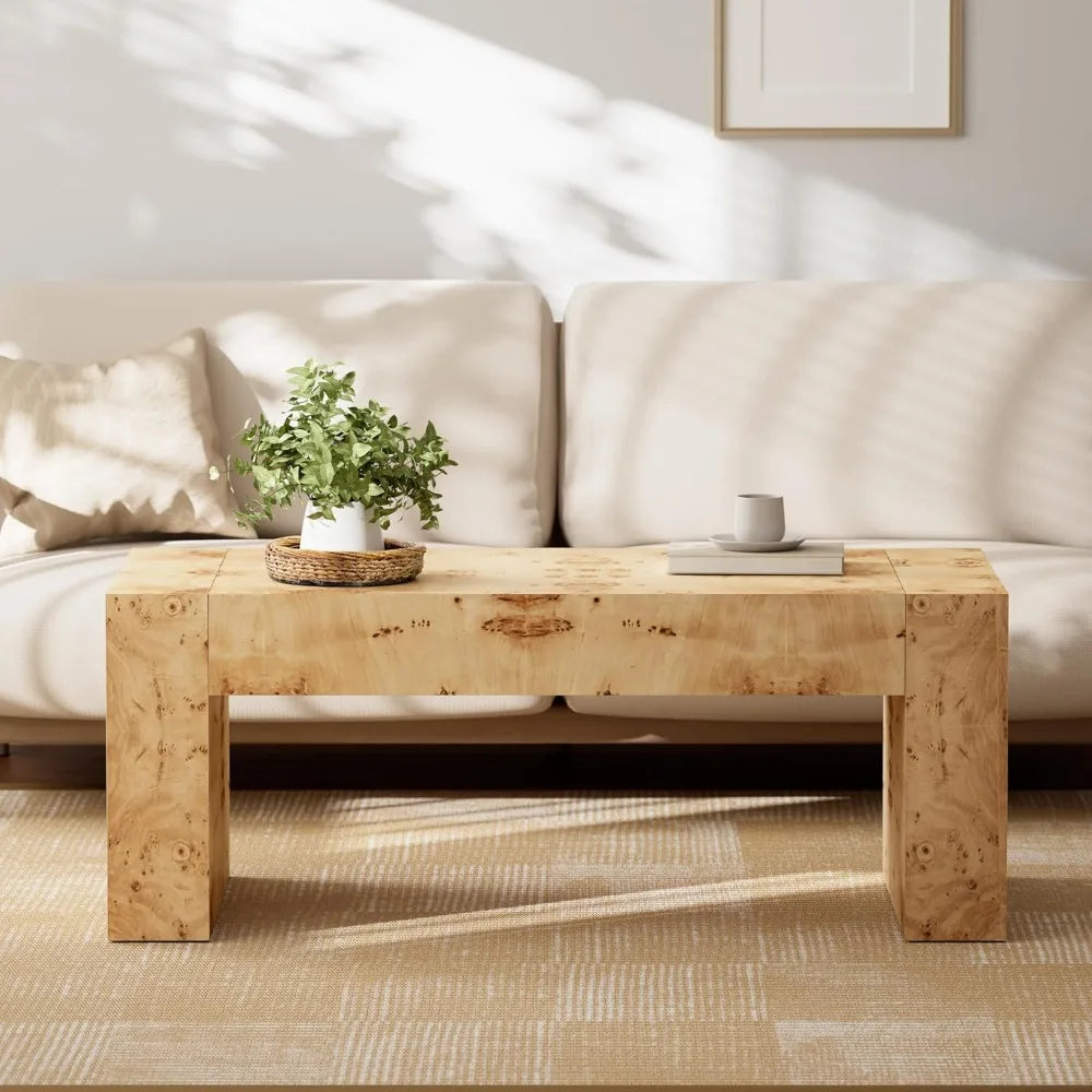 RUSTIC WOOD COFFEE TABLE, FARMHOUSE STYLE CENTER TABLE.
