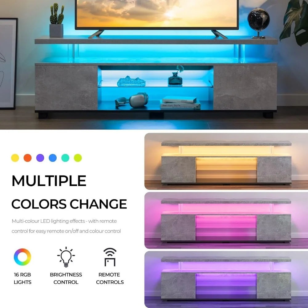 TV STAND, MODERN ENTERTAINMENT CENTER FOR 65 INCH TV