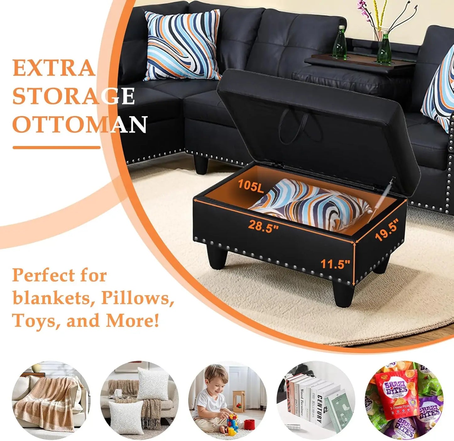 SECTIONAL SOFA COUCH 4 SEATERS