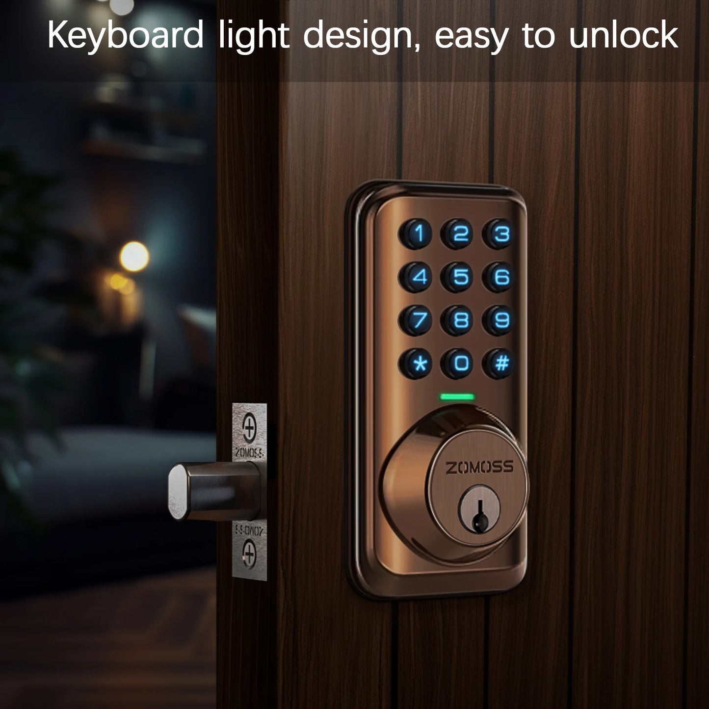 Keypad Door Lock-Keyless Entry Door Lock-Smart Deadbolt Lock-Anti-Peeking Password-Auto Lock Easy To Install
