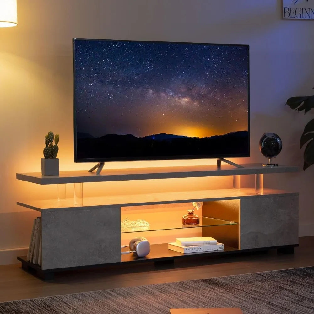 TV STAND, MODERN ENTERTAINMENT CENTER FOR 65 INCH TV