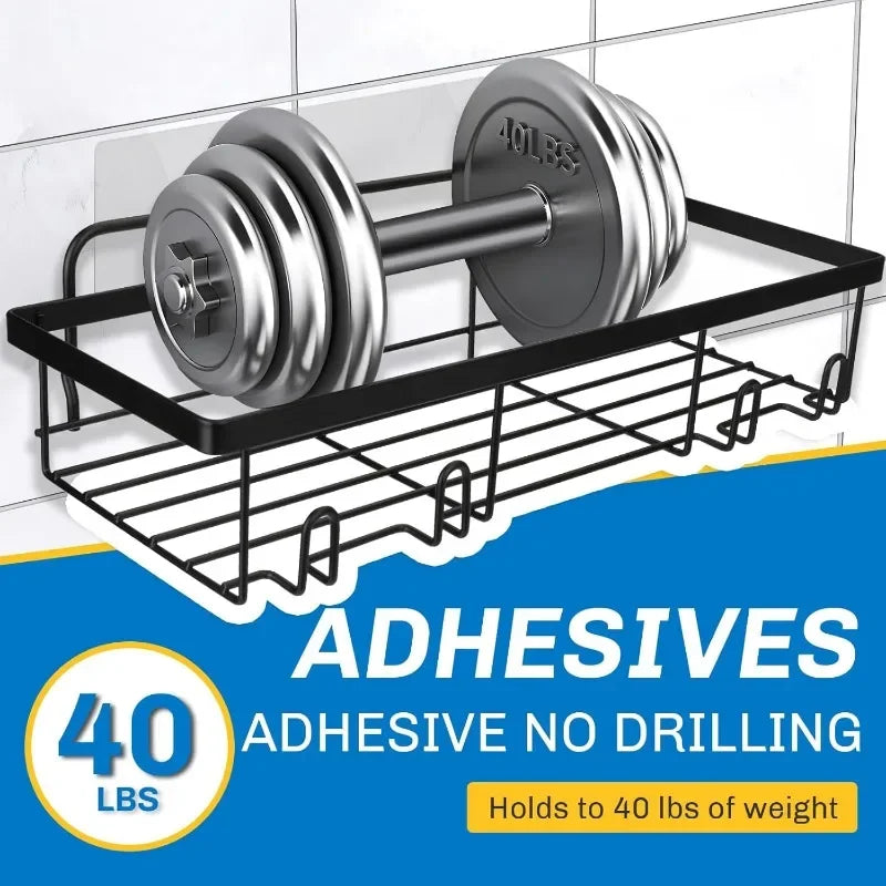 Shower Caddy 9 Pack,Adhesive Organizer for Bathroom Decor Accessories & Kitchen Storage,No Drilling,Large Capacity,
