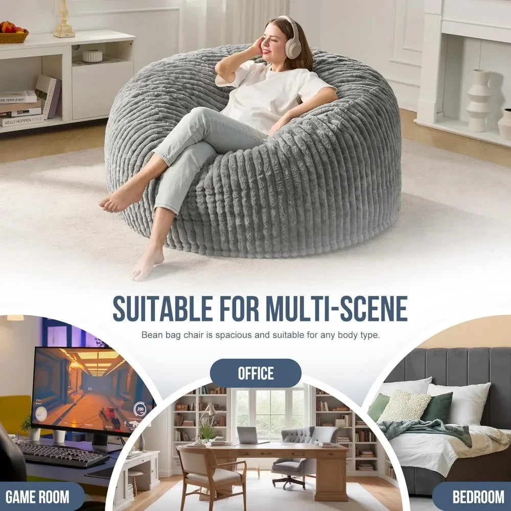 LARGE 5 FOOT LUXURIOUS BEAN BAG CHAIR