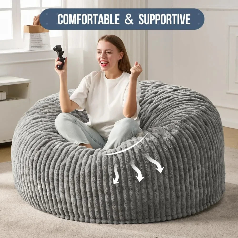 LARGE 5 FOOT LUXURIOUS BEAN BAG CHAIR