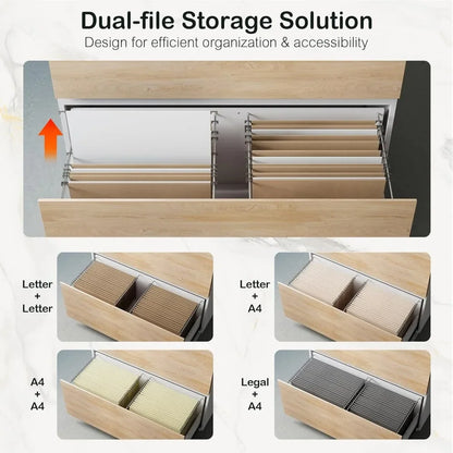 2 DRAWER LATERAL FILE CABINET- 31W x 28H WOOD FILING W/ ANTI-TILT