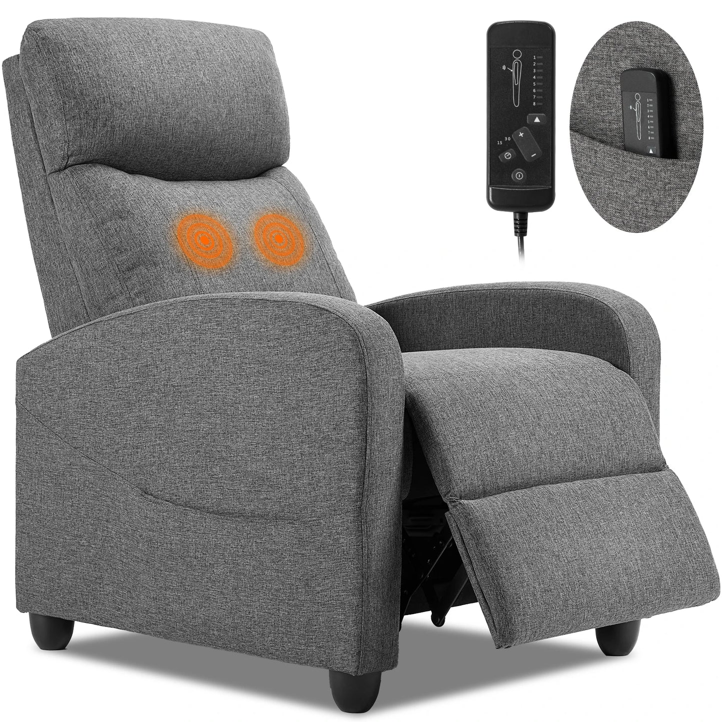 RECLINER MASSAGE  CHAIR WITH SOFA FABRIC