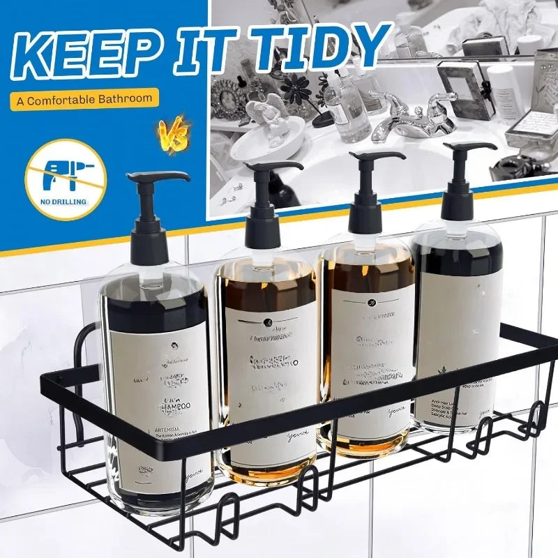 Shower Caddy 9 Pack,Adhesive Organizer for Bathroom Decor Accessories & Kitchen Storage,No Drilling,Large Capacity,