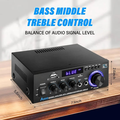 AK45 Stereo Audio Amplifier, 40W  Wireless Bluetooth
