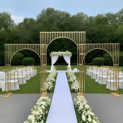 1/3pcs Gold-Plated Arch Wedding Backdrop
