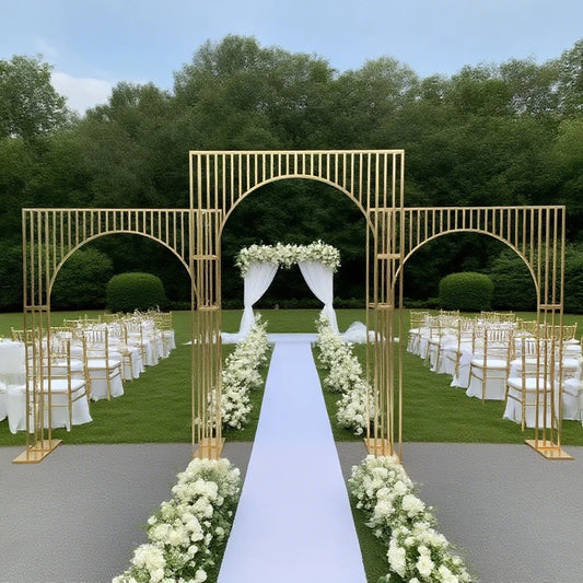 1/3pcs Gold-Plated Arch Wedding Backdrop