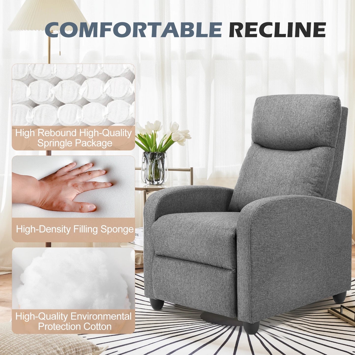 RECLINER MASSAGE  CHAIR WITH SOFA FABRIC