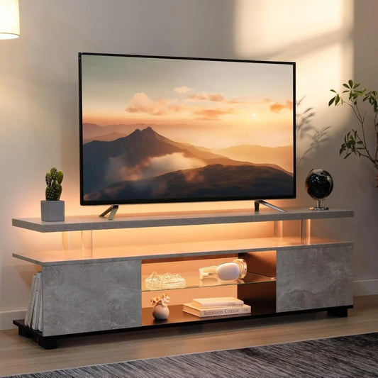TV STAND, MODERN ENTERTAINMENT CENTER FOR 65 INCH TV