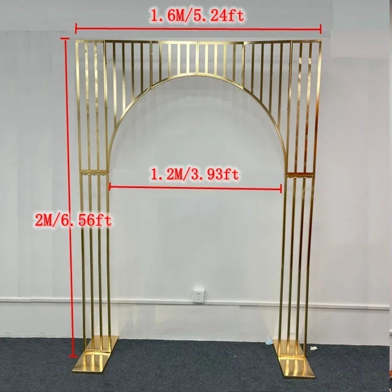 1/3pcs Gold-Plated Arch Wedding Backdrop