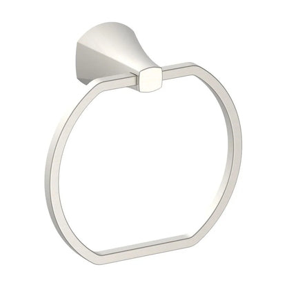 4 Pack Satin Nickel Wall Mount Towel Ring Rust Resistant Bathroom Hardware Easy Install Durable Stylish Home Accessory