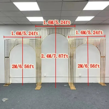 1/3pcs Gold-Plated Arch Wedding Backdrop
