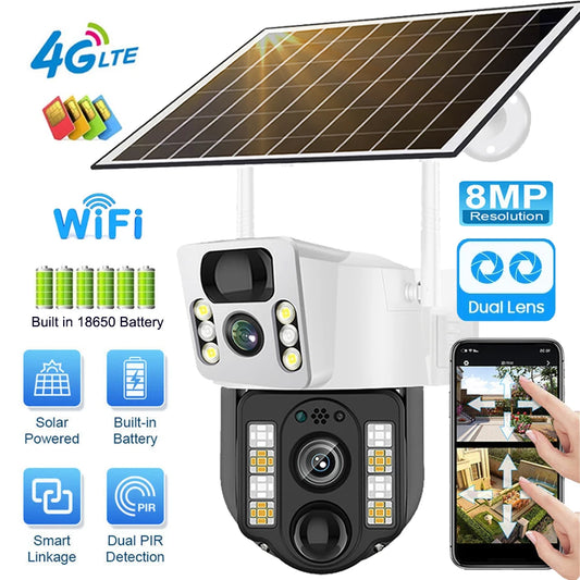 WiFi/4G Solar Surveillance Camera, Security Protection