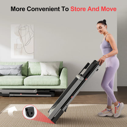 3.5HP Foldable Incline Home Treadmill 350LBS Capacity Touch Screen Smart App Data Monitoring