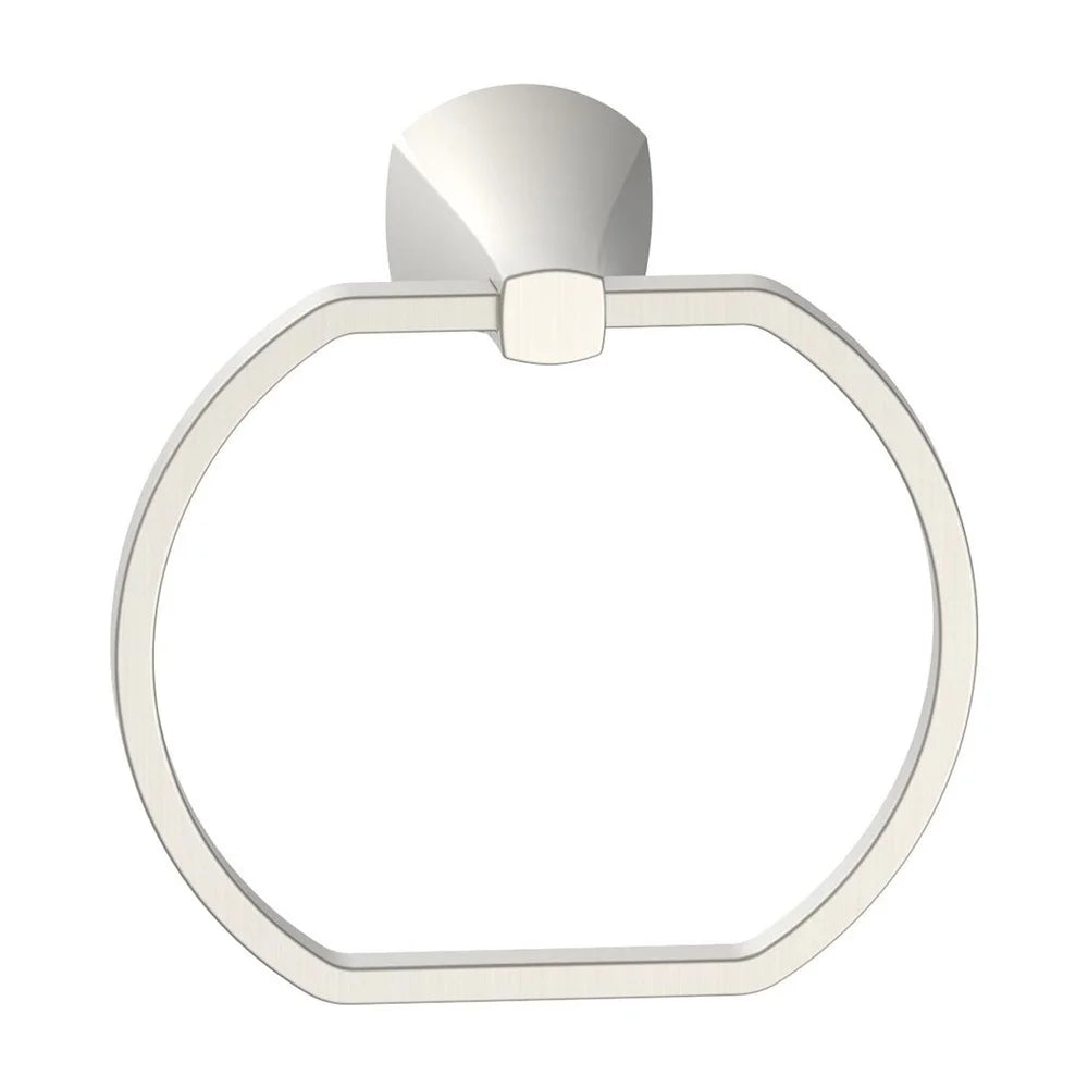 4 Pack Satin Nickel Wall Mount Towel Ring Rust Resistant Bathroom Hardware Easy Install Durable Stylish Home Accessory