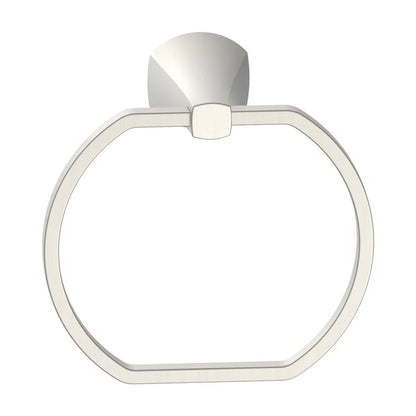 4 Pack Satin Nickel Wall Mount Towel Ring Rust Resistant Bathroom Hardware Easy Install Durable Stylish Home Accessory