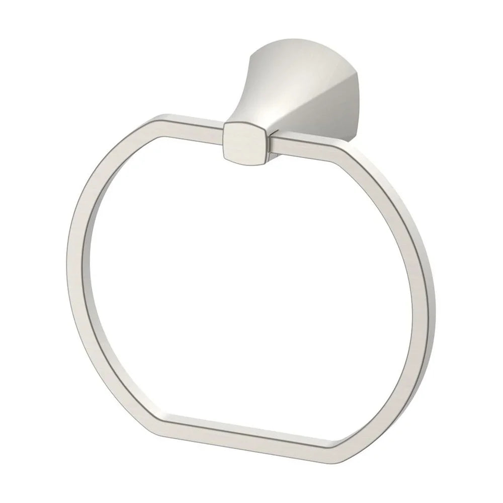 4 Pack Satin Nickel Wall Mount Towel Ring Rust Resistant Bathroom Hardware Easy Install Durable Stylish Home Accessory
