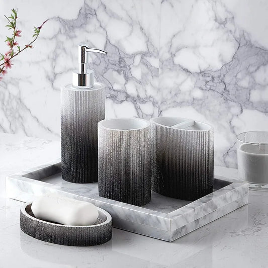 Bathroom Accessories Collection Unique Decorative Beautiful Designs Bath Décor, 4 Piece Set,