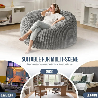 LARGE 5 FOOT LUXURIOUS  BEAN BAG CHAIR