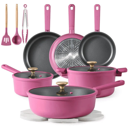 KITCHEN COOKWARE; NONSTICK POTS/PANS SET