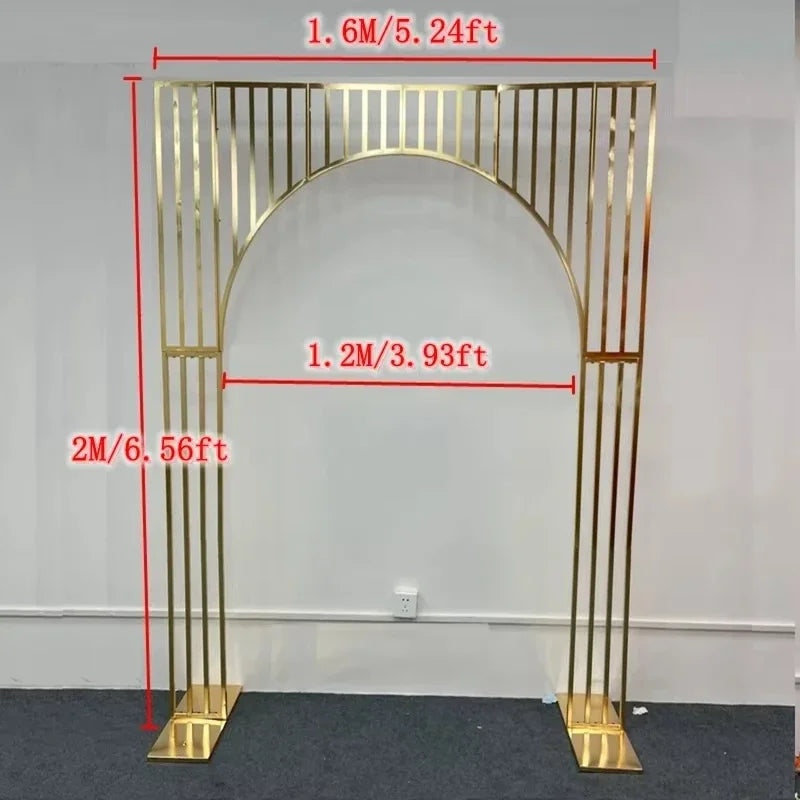 1/3pcs Gold-Plated Arch Wedding Backdrop