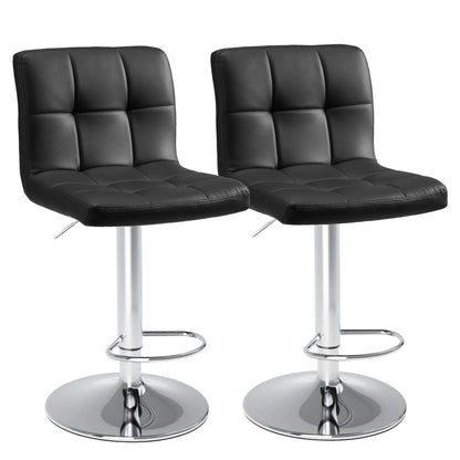2 Leather Upholstered Bar Stools,  Comfortbale Backrest