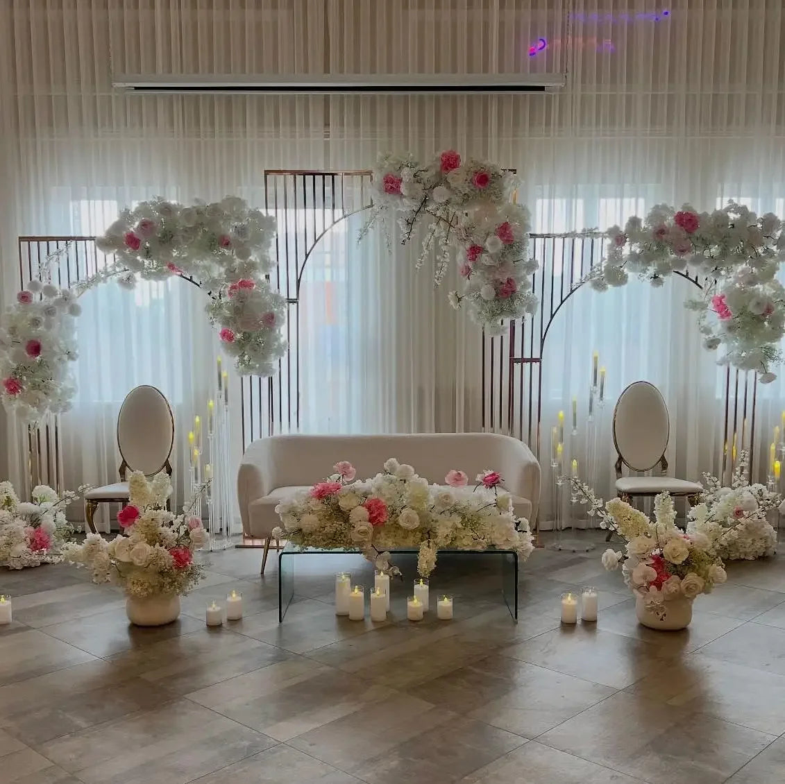 1/3pcs Gold-Plated Arch Wedding Backdrop