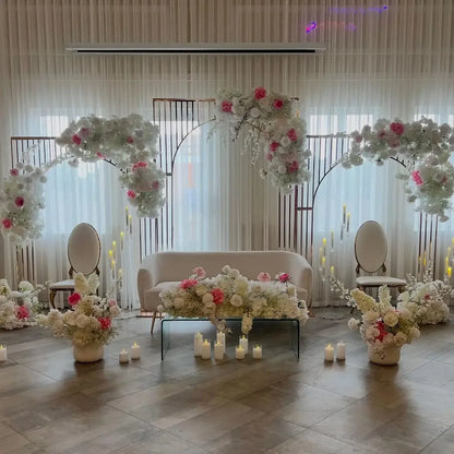 1/3pcs Gold-Plated Arch Wedding Backdrop