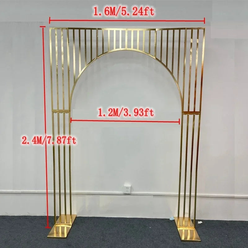 1/3pcs Gold-Plated Arch Wedding Backdrop