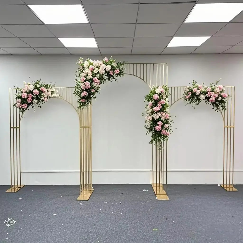 1/3pcs Gold-Plated Arch Wedding Backdrop