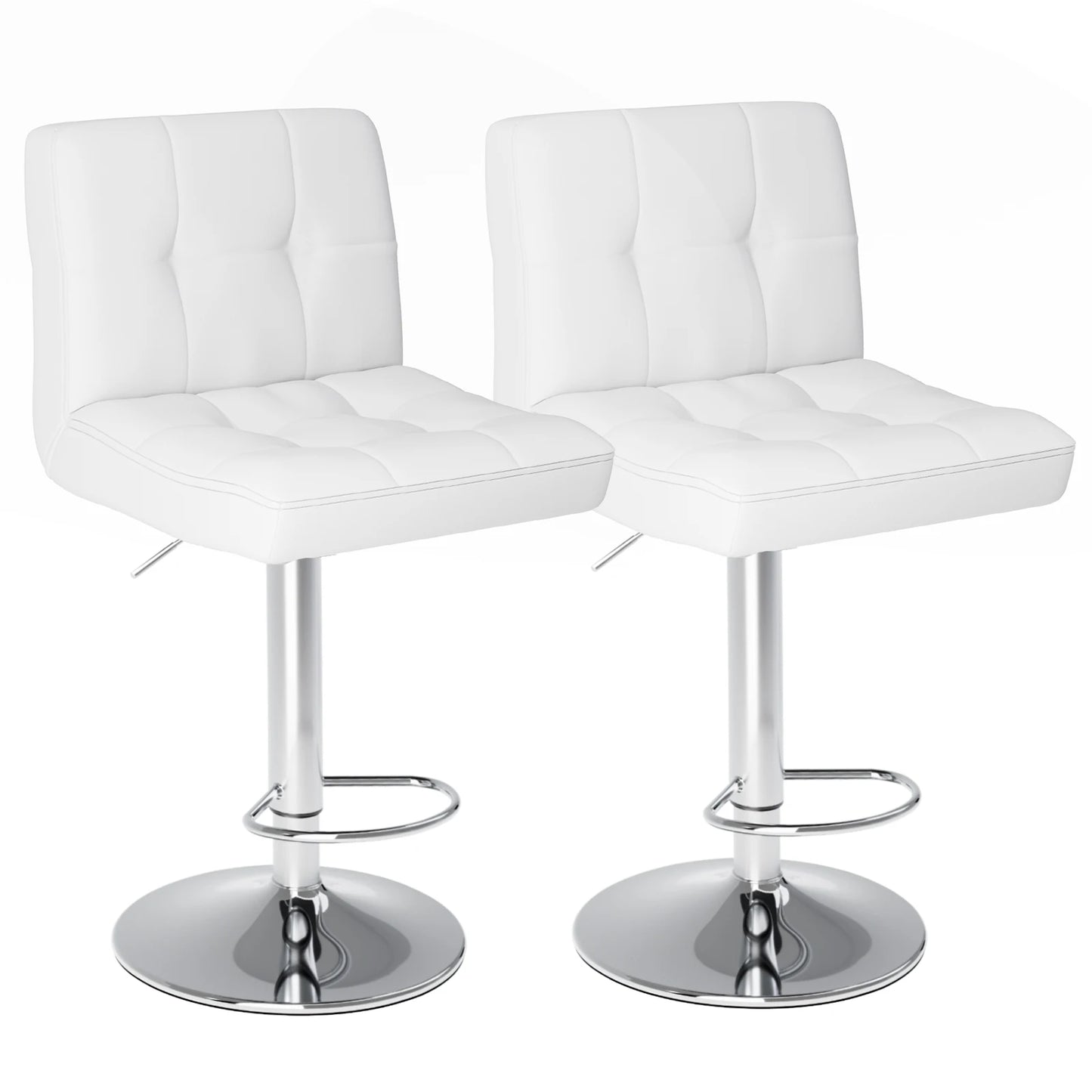 2 Leather Upholstered Bar Stools,  Comfortbale Backrest
